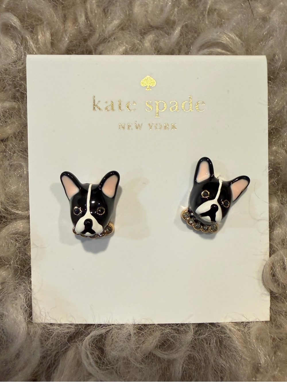 NWT Kate Spade New York "Ma Chérie Antoine" collection Frenchie Earrings
